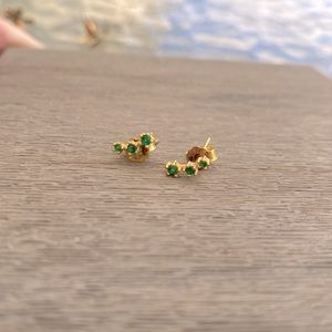 Emerald Ear Climber earrings